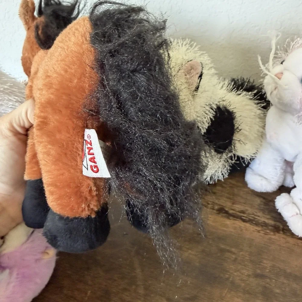 Vintage Webkinz Plush Lot of 8 Ganz Stuffed Animals Cats Horse Seal No Codes